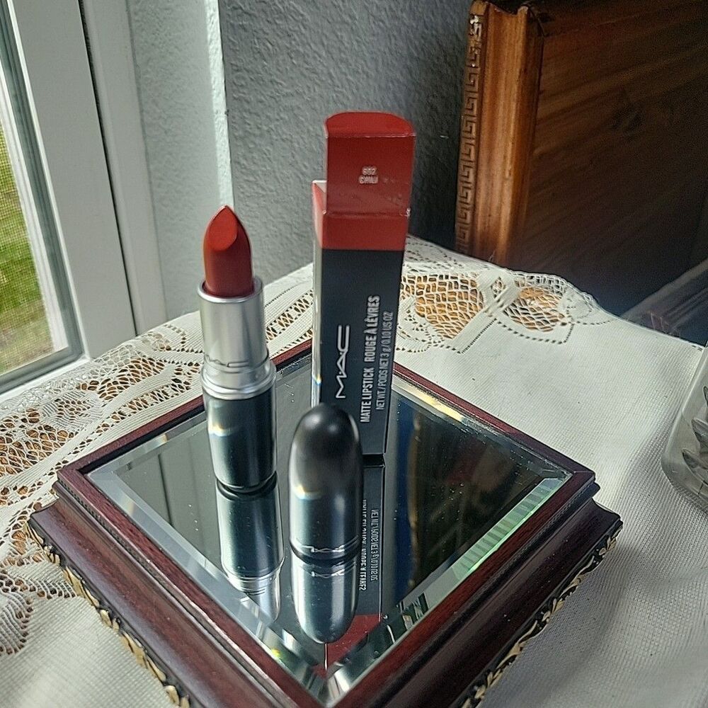 MAC 602 CHILI  Matte Lipstick  FULL Size .10oz Warm Brick Red New in Box